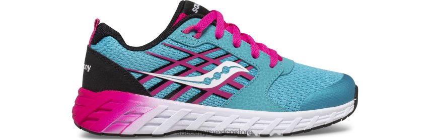 Saucony tenis wind 2.0 con cordones niños turquesa/rosa/negro P4B2Z0945