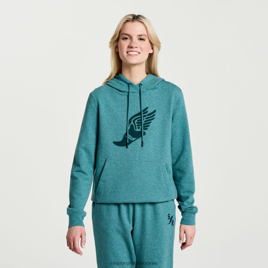 Saucony sudadera con capucha descansada mujer gráfico de brezo del atlántico norte P4B2Z0798