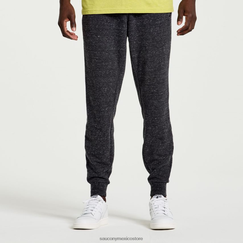 Saucony pantalón de chándal descansado hombres gráfico de brezo negro P4B2Z0418